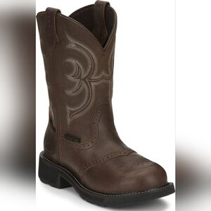 NWT Justin Women's Gypsy Wanette Aged Bark Brown Steel Toe Work Boots GY9985 6.5